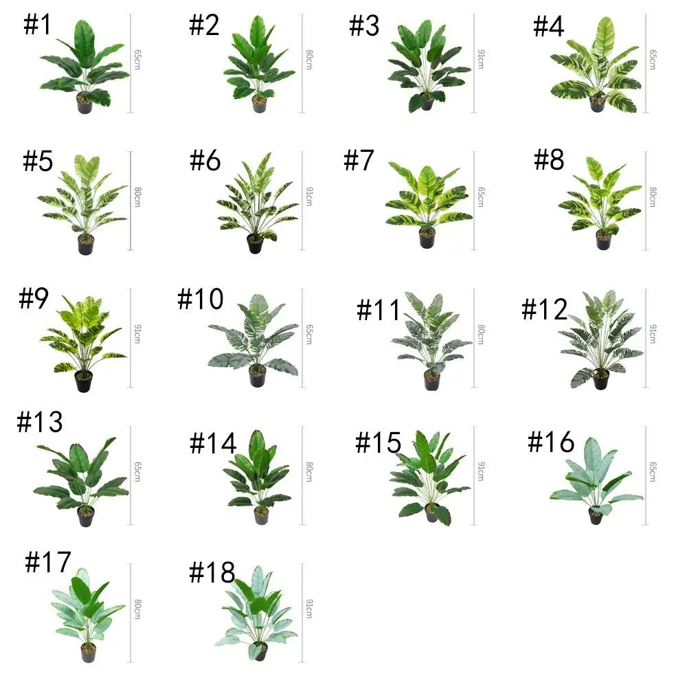 12/18/24 Leaves Artificial Banana Plants Leaves Fern Plant Real Touch Large Tropical Palm Tree Lifelike Plastic
