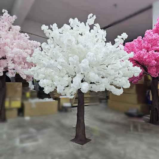 Wholesale Encryption Tilt White Cherry Blossom Tree Cherry Blossom Bonsai Tree Artificial Outdoor Cherry Blossom Tree