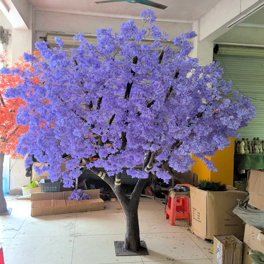 Sakura Trees Red Purple White pink Wedding Background Decor Flower Centerpieces Artificial Blue Cherry Blossom Table Tree