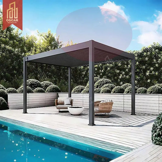 Aluminium Garden Sun Shade Waterproof Outdoor Patio Roof Cover Garden Patio Roof Pergola Green House Pergola
