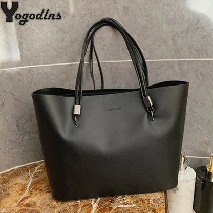 Sac Cabas Minimaliste en Cuir – Grand Volume
